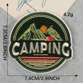 Circular camping mountain embroidery patch with red tent for outdoor clothing decoration - Red Tent Sunrise Style (C4L-B-4-1)