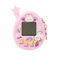 Pink egg-shaped virtual pet game console with star antenna and metal keychain - Star Pink