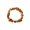 Elastic satin scrunchie in champagne gold silk fabric with elegant ruched texture - Small / Coffee