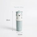 Porta spazzolino da viaggio blu nordico a forma di orsetto e tazza lavaggio - Blu Nordico