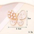 Schmetterlings-Anhänger aus Gold mit weißer Emaille und Perlen für DIY-Schmuck 3,5 cm - D324 Perlen Schmetterling