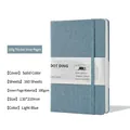 Light blue fabric soft cover bullet dotted journal with 160 pages and elastic band - A5 / Denim Blue