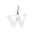 Polished silver stainless steel letter W pendant charm for DIY necklace or bracelet - Letter W (Steel Color)