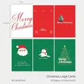 Set of 60 Christmas cards featuring snowman and Santa designs, size 10.8x7cm - Large Christmas Card Set (60 Pcs)