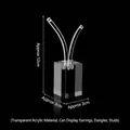 Transparent acrylic Y-shaped earring display stand with square base for jewelry showcase - Fireworks Earring Stand Large (Clear)
