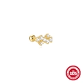 Minimalist s925 sterling silver moonstone stud earring with gold finish and clear zircon - Gold #3