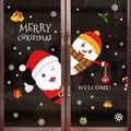 Christmas window stickers set with Santa Claus, snowmen, and snowflakes on glass - 45*60 Santa Claus and Snowman Combination (6253)