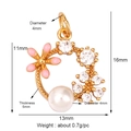 Pendentif fleur marguerite rose dorée avec perle et spécifications de taille - Style 4311 / Or