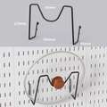 Black metal pot lid organizer for pegboard with detailed dimensions 125x163x80mm - Pot Lid Holder - Black