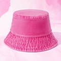 Cappello a secchiello rosa slavato vintage con trama acid wash in puro cotone - Taglia unica / Rosa Rosso