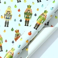 Nutcracker and colorful ornaments pattern on light blue Christmas wrapping paper rolls - Soldier / 43*300CM