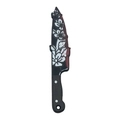 Pendentif couperet d'Halloween en acrylique noir avec motifs floraux pour bijoux - Couteau sanglant floral-19274