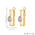 Dettaglio di orecchini a stella dorati con zirconi colorati e specifiche di misura - Oro Stile 3 (E1562-GO)