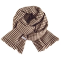Sciarpa in misto lana pied-de-poule marrone e beige con frange su uno sfondo bianco pulito - Stile Pied de Poule Con Nappine / Caffè (Mulino)