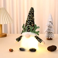 Gnomo di Natale luminoso con paillettes oro nero e barba a LED per decorazioni festive - Oro
