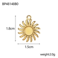 Golden sun-shaped pendant detail with dimensions 1.8cm by 1.5cm for jewelry making - Stereo Sun Radiance Pendant(BP48148B0)