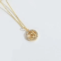 Gold plated choker necklace featuring a leopard head pendant with sparkling crystal ring - Leopard
