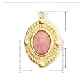Detailed size and weight specs for pink natural stone and gold stainless steel pendant - YE420 (Gold Oval Pink Stone)