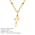 Collana dorata in acciaio inossidabile con ciondolo lettera F e piccolo cuore. - Lettera F / Oro