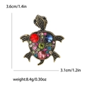 Spilla vintage a forma di tartaruga dorata con cristalli e strass per abiti da donna - Colorato