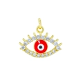 18K vergoldeter Evil Eye Anhänger mit roter Emaille-Iris und Mikrozirkonia-Besatz - Rotes Auge