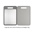 Dual-sided 36.5x25cm cutting board with 304 stainless steel and gray PP surface - Large / Gray