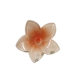 Peachy orange glitter plumeria flower hair claw clip with a transparent resin finish - Maple Leaf Claw / Orange