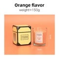 Candela profumata all'arancia in vasetto di vetro da 150g con scatola gialla moderna - DY Arancione - Aroma Arancia