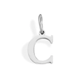 Polished silver-tone stainless steel letter C pendant charm for DIY jewelry - Letter C (Steel Color)