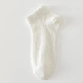 White ballet-style cotton socks with breathable mesh lace and bow decoration - Argyle Bow
