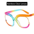 Gafas redondas de gran tamaño con montura de arco iris y detalles de metal dorado - Arcoíris