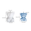 Knitted texture bear silicone mold with dimensions for DIY candle and resin craft - Small Knit Sweater Bear / Silicone Mold