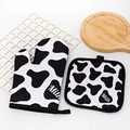 Set guanto da forno isolato e presina spessa con motivo decorativo a macchie di mucca - Motivo Muccato Grande