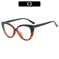 Montura de gafas ojo de gato en TR90 con combinación de color negro y carey - Negro y Estampado de Leopardo