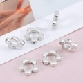 Perline distanziatrici CCB a forma di fiore argento per gioielli fai-da-te e bracciali - Fiore d'Argento