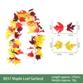 Artificial maple leaf garland model B037, 170cm long with colorful autumn foliage decor - B037 Mixed Color Artificial Maple Leaf Garland