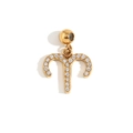 18K gold plated stainless steel Aries zodiac pendant with sparkling zircon stones - Aries