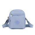 Sac bandoulière en nylon bleu clair pour femme, petit sac porté épaule décontracté multi-poches. - Violet Taro