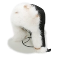 Gorro de aviador clásico en tela negra con piel sintética y orejeras abrigadas - M (56-58cm) / Negro