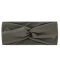 Dunkelgraues elastisches Yoga-Stirnband für Damen mit stilvollem Knotendesign - Armeegrün