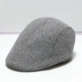 Gorra plana para hombre con diseño de espiga en tweed gris para otoño y para invierno - Gris de Espiga
