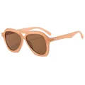 Occhiali da sole aviator oversize con montatura pesca trasparente e lenti marrone scuro - Tè alla gelatina