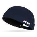Dunkelblaue Dockermütze mit FEWK-Stickerei und verstellbarem Riemen für Damen und Herren - Marineblau