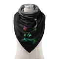Fleece-lined winter scarf with neon cat print and adjustable leather buckle closure - 39-Neon Cat Face