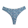 Damen Stringtanga mit blauem Schmetterlingsprint, Zebra- und Leopardenmuster, nahtlos - Blau Zebramuster
