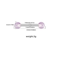 Piercing téton cœur rose avec barre en acier et boules acryliques pailletées - Boule Violette Pailletée (Courte)