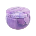 Purple watercolor marble tin candle jar with silver veins and tight sealing lid - 75*50MM C89 Purple Fluid Empty Tin