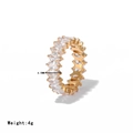 Anello dorato con zirconi micro-pave larghezza 6,5mm e peso 4g in titanio - US 6 / Oro