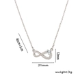 Titanium stalen ketting met oneindigheidssymbool, hartsteen en afmetingen 21mm x 12mm - Oneindigheid Hart Stijl / Staalkleur