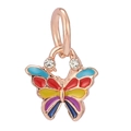 Pendentif papillon émaillé arc-en-ciel doré rose avec strass pour bijoux DIY - Spécification Standard / Papillon Arc-en-ciel (L01227/43-17)